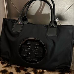 Tory Burch Ella Patent Tote Bag Black